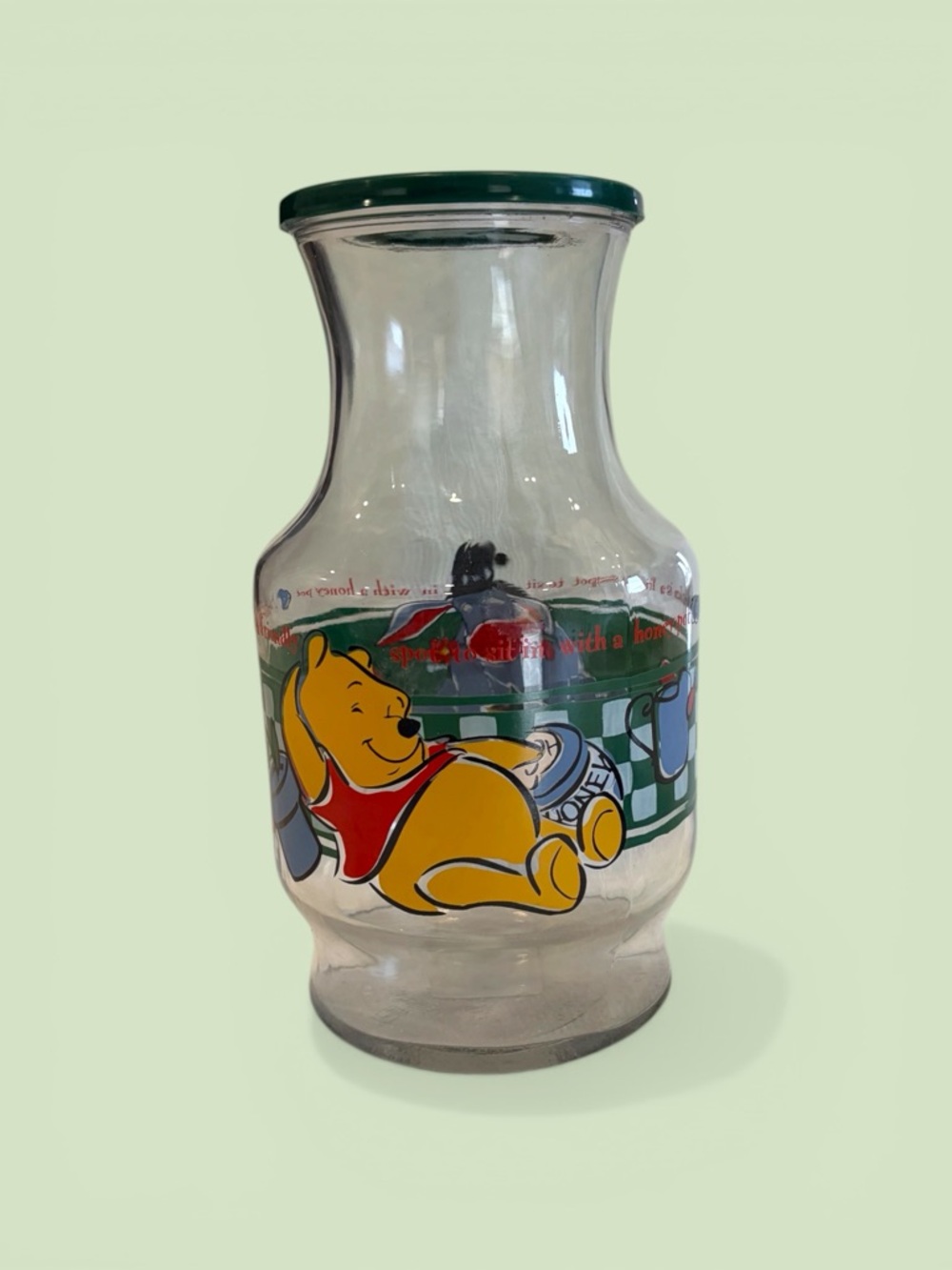 Winnie the Pooh Glass Juice Pitcher - Anchor Hocking - Picture 1 of 7